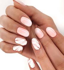 Nails Gel Acrylic Designs Pink Marble Short Acrylic Nails Marble Acrylic Nails Oval Nails If you think your fingernails need to be long and pointy for your manicure to be cute, cool, or pretty, think again!