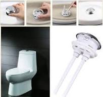 2 PCs Standard 38 mm Toilettenknöpfe mit vier Stangen Dual -Druckknopf  -Toilettenspüschknopf für Toilette Closestool Zistern Ersatzzubehör  (Silber) ...