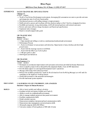 Hr Trainee Resume Samples Velvet Jobs