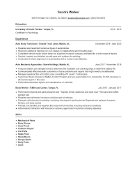 auto body technician resume examples