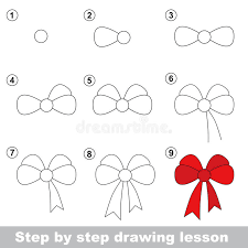 How to draw a ribbon Drawing Tutorial How To Draw A Bow Stock Vector Illustration Of Preschool Contour 68324975
