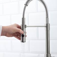 You should have the metal cap which connects the aerator to the faucet, the metal screen, the plastic screen, a small piece that mixes air into the water, and the rubber washer. Vimmern Kitchen Faucet With Handspray Stainless Steel Color Ikea