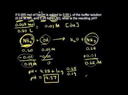 A)0.04 m b)1 m c)0.5 m d)2 m 20.what is the molarity of a solution containing 20 grams of naoh in 500 milliliters of solution? Buffer Solution Ph Calculations Video Khan Academy