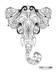 Elephant coloring page for adults. 8 Decorative Elephant Coloring Pages For Adults Print Color Fun