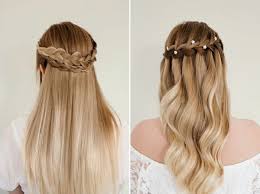 zopfkranz in zwei varianten glatte und wellige haare schicke frisur fur lange long hair styles glamorous hair chic hairstyles