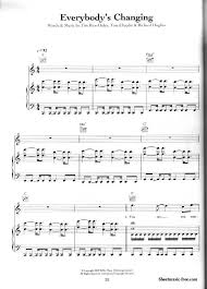 Everybody S Changing Sheet Music Keane Sheet Music Piano Sheet Music Free Piano Sheet Music