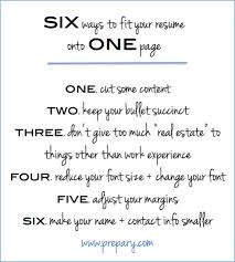How To Fit Your Resume Onto One Page Using Microsoft Word The Prepary