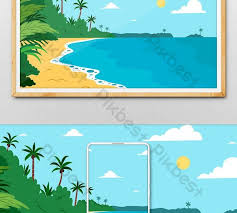 Buat kalian yang menggemari mengoleksi gambar kartun kocak ini sangat sesuai buat kalian pakai sebagai. Gambar Pemandangan Pantai Yang Indah Kartun Imej Latar Landskap Pantai Kartun Ilustrasi Ai Percuma Download Gambar Pemandangan Bawah Laut Harian Nusantara