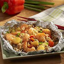 Grilled Teriyaki Shrimp Ramen Foil Packets Recipe Foil Packet Meals Foil Dinners Ready Set Eat