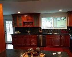 Red oak, knotty pine, cherry, alder, hickory, birch, hard maple. Red Kitchen Cabinets Sebring Design Build Kitchen Remodeling