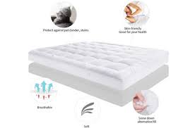 2 Jeary Mattress Pad Cover Cooling Overfilled Quilted Fitted Mattress Topper Cooling Mattress Pad Mattress Mattress Topper Reviews