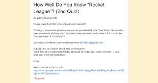 So do take a look at the following list of australia trivia questions and make sure you answer them without peeking. How Well Do You Know Rocket League Quiz Rocketleague