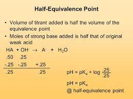Half equivalence point is exactly what it sounds like. See Summary Top Of P 778 In Textbook Ppt Download
