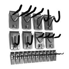 Alternatively, you can buy cheaper plastic garage lockers and matching cabinets from suncast, rubbermaid or sterilite. Proslat Slatwall Hook Kit 20 Piece 11004 The Home Depot Slat Wall Garage Wall Organizer Garage Organization