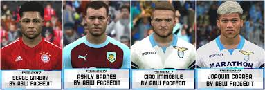 Pep guardiola, frank lampard and ryan giggs. Pes 2017 Faces Gnabry Barnes Immobile And Correa Kazemario Evolution