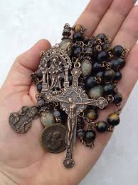 I Handcraft Heirloom Quality Gemstone Rosaries In Classical Chain Work The Rosary Bead Parts Are Vintage Reproduction Gemstone Rosary Rosary Rosary Beads