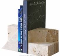 Beige Travertine Stone Bookends