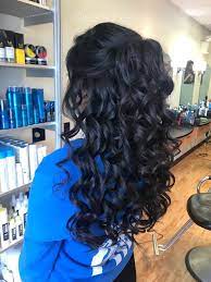 Prom Wedding Event Hair Half Up Half Down Flowing Curls Dark Black Hair Types Black Hair Curls Wedding Hair Down Wedding Hairstyles Half Up Half Down