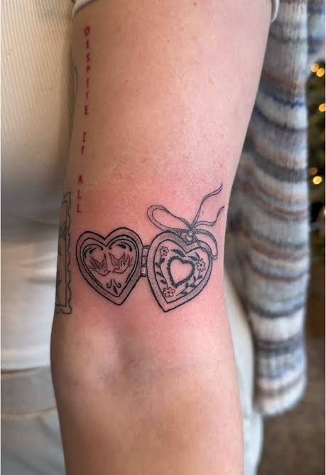 Delicate Heart-Shaped Locket Tattoo Ideas