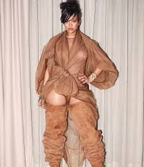 Rihanna Nipples in a see through nude dress at coachella ...