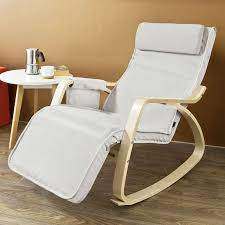 Sobuy Sedia A Dondolo Poltrona Relax Poltroncina Bianco Fst18 W Chair Home Decor Rocking Chair