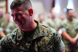 Congratulations are in order to the newest Staff Sergeant of “The  Commandant's Own!” Congratulations SSgt Brian Bumgarner! 📸: Cpl Kail  #marines #leadership #usmc #promotion #marinebarrackswashington #1801 #1934