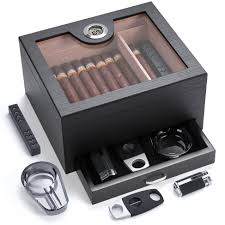 Cinorow CI-6004 Cigar Humidor, 25-50 CT, Handscraped Grain – Woodronic