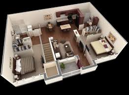 50 Plans 3d D Appartement Avec 2 Chambres Plan Maison Plan Maison 3d Maison 3d