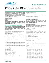 This implies that your verilog code describes how data is transformed as it is passed from register to register. Https Www Microsemi Com Document Portal Doc View 130015 Rtl Memory An