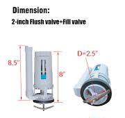 Complete Toilet Repair Kit Inside Tank 2-inch Dual Flush Valve Water Fill  Inlet Valve Replacement Parts - Amazon.com