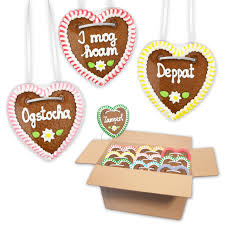 Lustige Bayerische Spruche Lebkuchenherz Mischkarton 10cm Lebkuchen Markt