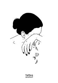 Aesthetic Pinterest Line Art Black And White Wallpaper Tired Of Crying Desktop Wallpaper Art Line Art Drawings