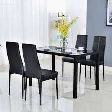 A typical dining room set comes with a dining table and dining chairs. Dining Room Table Set Glass Kitchen Table And Leather Chairs Kitchen Furniture Buy Dining Room Table Set Glass Kitchen Table Leather Chairs Kitchen Furniture Product On Alibaba Com