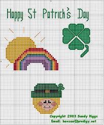 Shamrock cross stitch a free stitching pattern for a shamrock. St Patrick S Day Cross Stitch