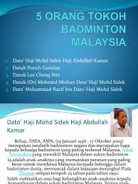 The awards represent the nation's full recognition of remarkable malaysian individuals from the world of sports. Tokoh Tokoh Badminton Di Malaysia