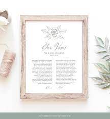Wedding Vows Print Newlywed Gift 1 Year Anniversary Gift Etsy Paper Gifts Anniversary Wedding Signs Diy Newlywed Gifts