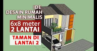 Rumah panggung modern all in grey. Rumah 6x8 2 Lantai Ada Taman Mini Di Atas Lantai 2 Sketchup Desain Gambar Denah Rumah Minimalis 2 Lantai Ukuran Desain Rumah Minimalis Rumah Minimalis Desain