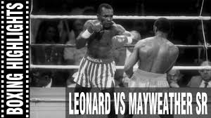 Sugar Ray Leonard Vs Floyd Mayweather Sr Highlights Youtube