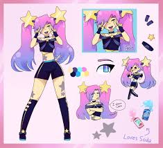 Star Character Design And Reference Board By Me Emeraldkiara Check Me Out On Instagram Pink Blue Purple Y Cute Drawings Character Design Anime Eyes