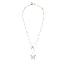 Rose Gold Layered Diamante Butterfly Necklace Open Circle Necklace Girlfriend Jewelry Gift Lovisa Jewellery