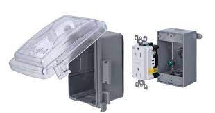 Red Dot 1 Gang Gfci Weatherproof Non Metallic Electrical Box Cover Kit Case Of 4 S355p The Home Depot Electrical Box Cover Gfci Electrical Box