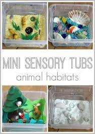 The topic for this week's dr. Animal Habitat Mini Sensory Tubs The Imagination Tree Imagination Tree Animal Habitats Sensory Tubs