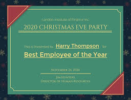 In the early stages of the pandemic — halfway. Online Green Christmas Best Employee Award Certificate Certificate Template Fotor Design Maker