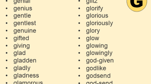 90 Positive Words That Starts With G English Vocabs