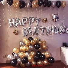 Find the perfect happy birthday balloons stock photos and editorial news pictures from getty images. Party Propz Helium Letters Foil Balloon Banner Metallic Balloons Silver Golden Black Decor Happy Birthday Balloons Decoration Kit Items Combo For Kids 51pcs Set Amazon In Toys Games