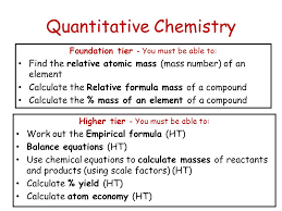 Once molar mass is known, the original weight of the sample is divided by the molar mass then multiplied by avogadro's number. Quantitative Chemistry Foundation Tier You Must Be Able To Find The Relative Atomic Mass Mass Number Of An Element Calculate The Relative Formula Ppt Download