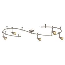 As you might assume, this fixture includes mobile lights attached to a track. Hampton Bay 10 Ft 5 Light Brushed Steel Line Voltage Flexible Track Light Kit With Mesh Shades New Open Box Walmart Com Walmart Com