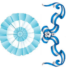 Escarapela argentina con un sol modelado artesanalmente con porcelana fría. Escarapela Argentina 18 De Mayo Dia De La Escarapela