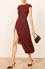 Reformation Gavin Dress With Images Maroon Dress Dresses Hippie Dresses