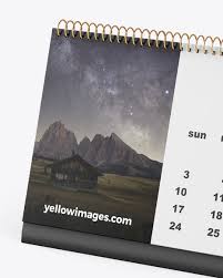 The top view designer desk essentials mockup is perfect. Desk Calendar Mockup In Stationery Mockups On Yellow Images Object Mockups